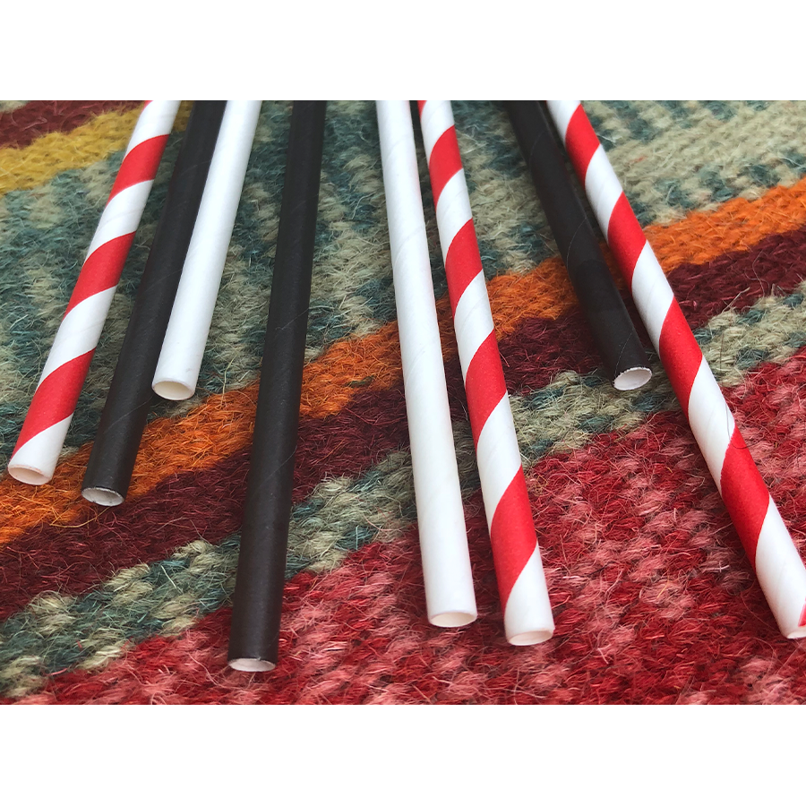 Bombilla Papel Roja con Blanca | Frutaplas | Bombillas de Papel