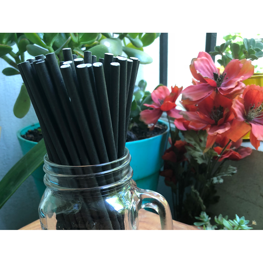 Bombilla Papel negra | Frutaplas | Bombillas de Papel