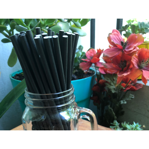 Bombilla Papel negra | Frutaplas | Bombillas de Papel