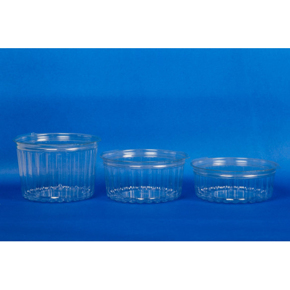 Pote Transparente Facetado 250 cc  con Tapa | Frutaplas