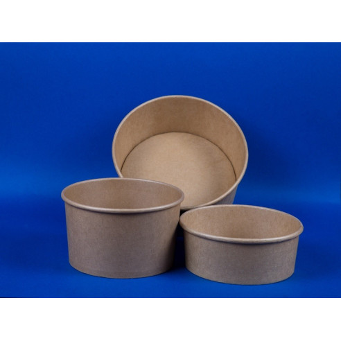 Pote Kraft 1300 con Tapa| Frutaplas | Potes y Pocillos desechables