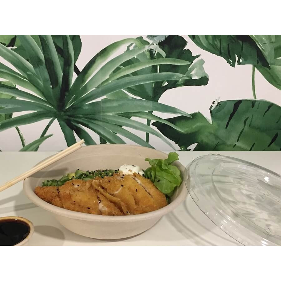 Salad Bowl Biodegradable 32oz c/tapa |Frutaplas|Envases biodegradables