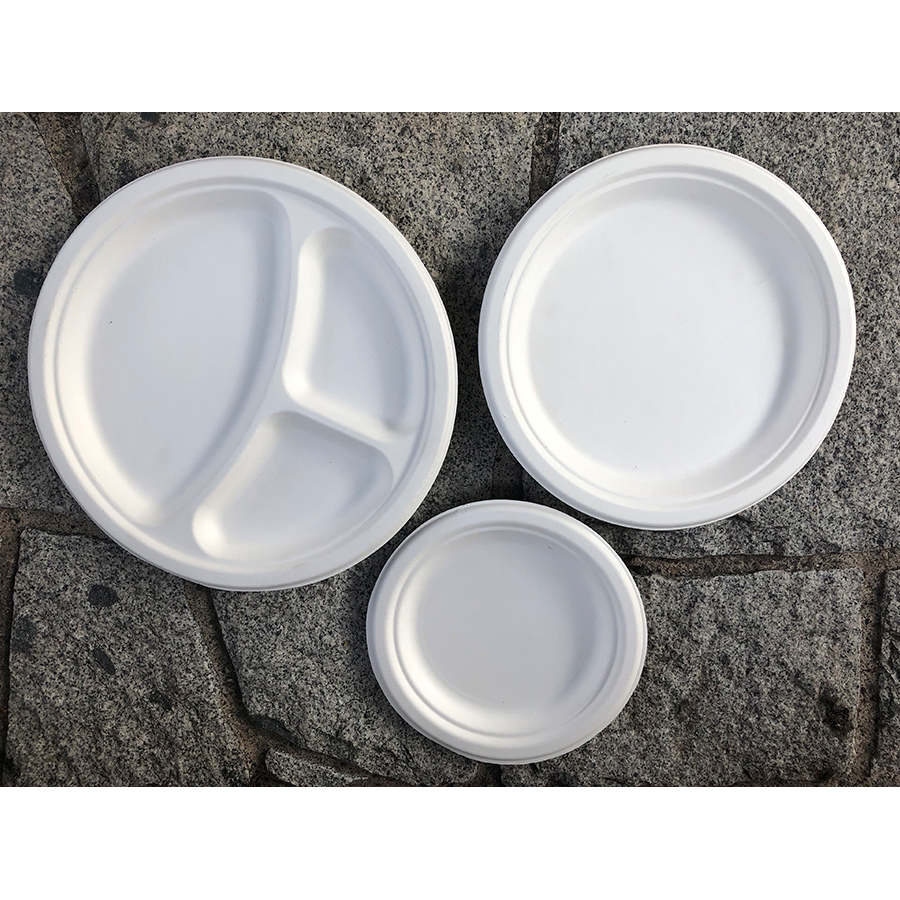 Plato Biodegradable 260 3 divisiones| Frutaplas| Envases biodegradables