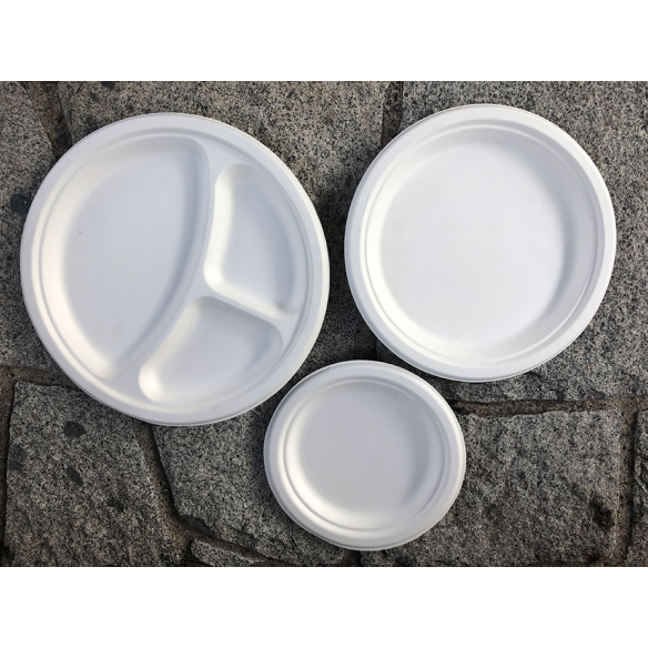 Plato Biodegradable 260 3 divisiones| Frutaplas| Envases biodegradables