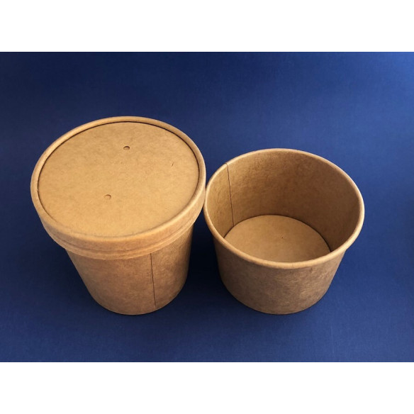 Pote Kraft 16 oz | Frutaplas| Potes Desechables