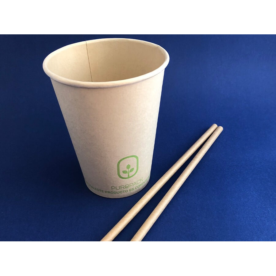 Vaso Bamboo PLA 8 oz| Frutaplas| Envases biodegradables