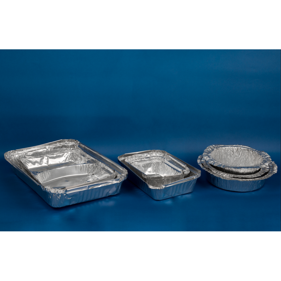 Envase Aluminio Rectangular C-40 con Tapa | Envases Desechables Frutaplas