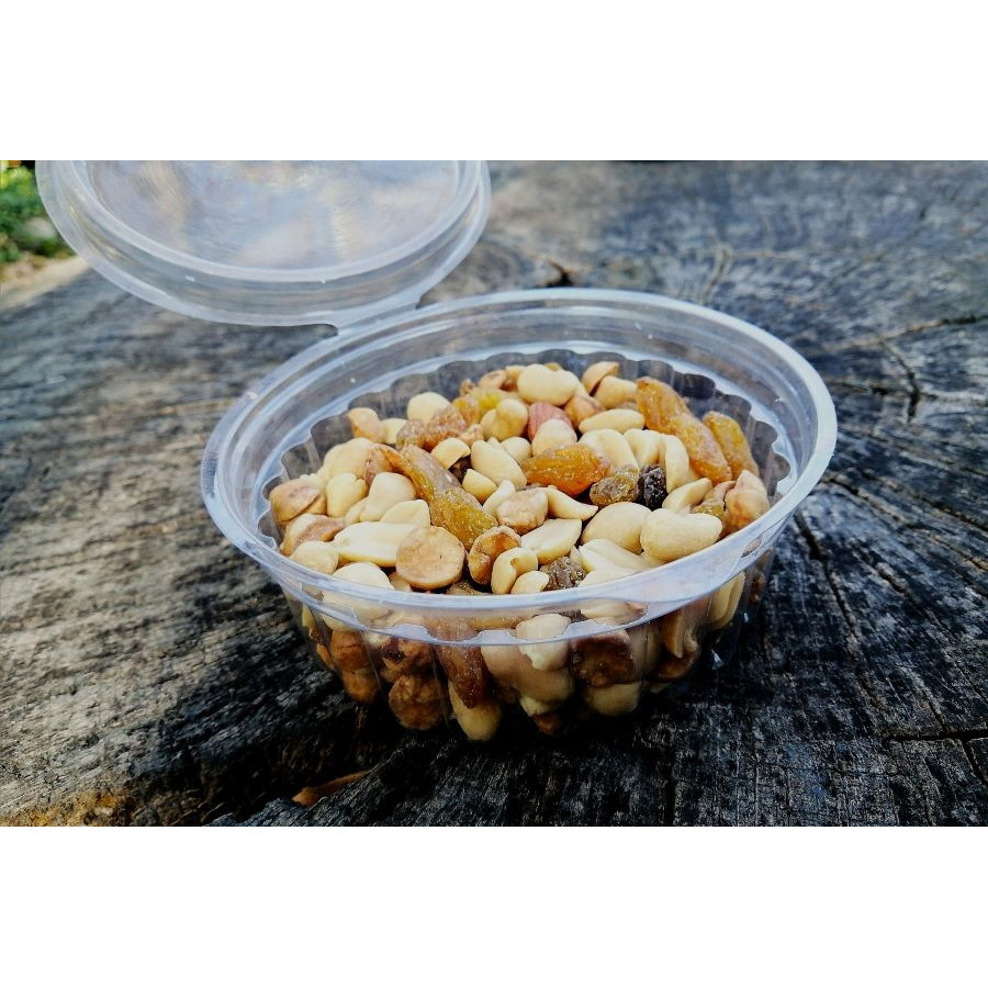 Pote Transparente Facetado 250 cc  con Tapa | Frutaplas