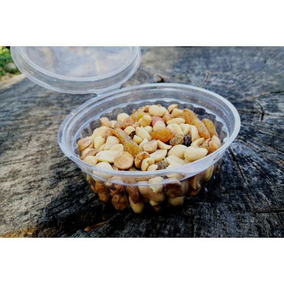 Pote Transparente Facetado 250 cc  con Tapa | Frutaplas