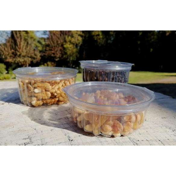 Pote Transparente Facetado 250 cc  con Tapa | Frutaplas