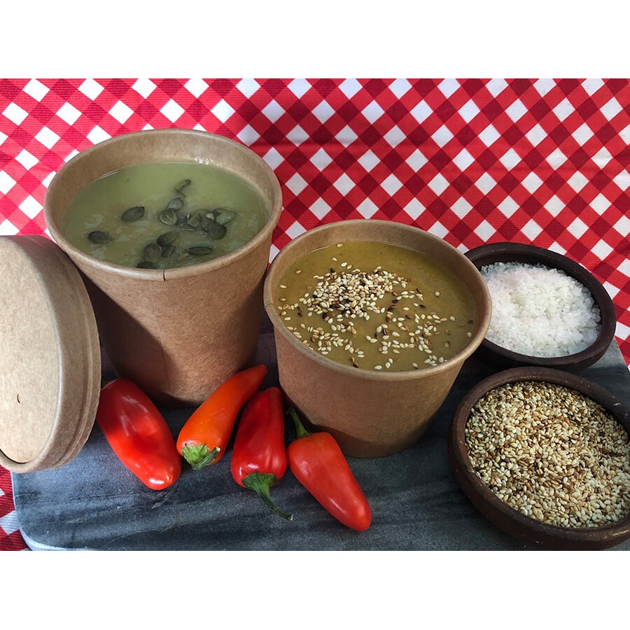 Pote Kraft 16 oz con Tapa| Frutaplas| Potes Desechables