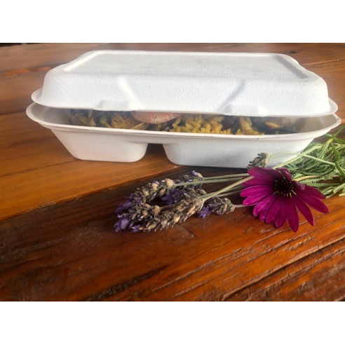 Porta Comida Bio Compostable con Division | Frutaplas | Envases biodegradables