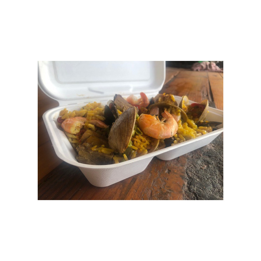 Porta Comida Bio Compostable con Division | Frutaplas | Envases biodegradables