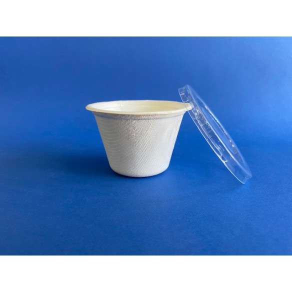 Pocillo Bio 4oz con Tapa | Frutaplas| Envases biodegradables