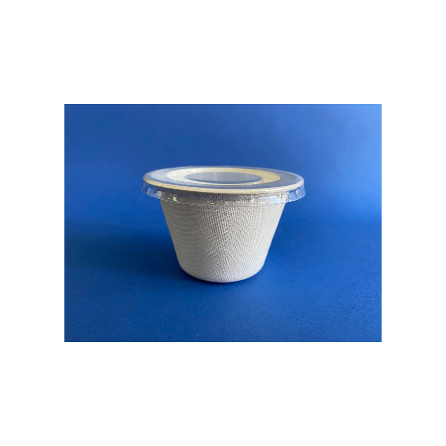 Pocillo Bio 4oz con Tapa | Frutaplas| Envases biodegradables