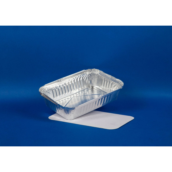Envase Aluminio Rectangular C-30 con Tapa | Envases Desechables Frutaplas