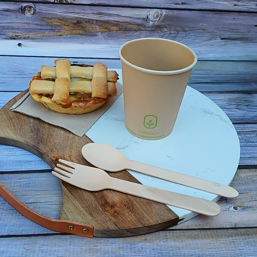 Vaso Bamboo PLA 8 oz| Frutaplas| Envases biodegradables