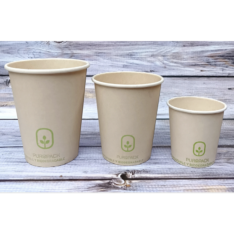 Vaso Compostable Bamboo PLA 8 oz| Frutaplas| Envases biodegradables