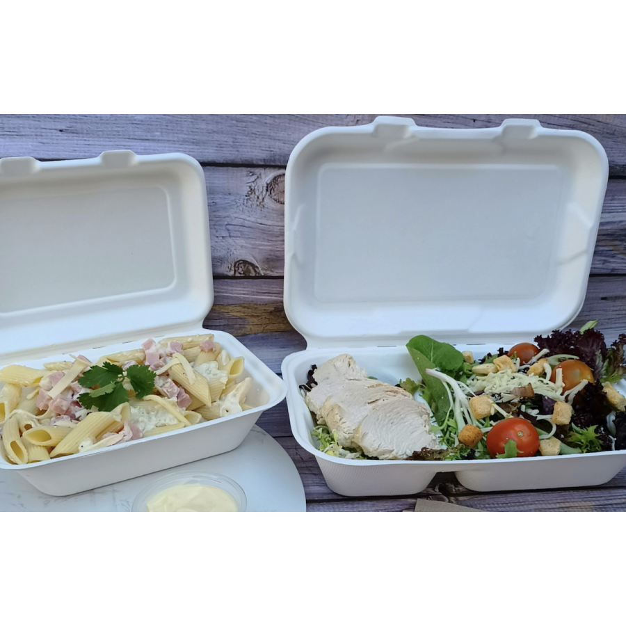 Porta Comida Bio Compostable con Division | Frutaplas | Envases biodegradables