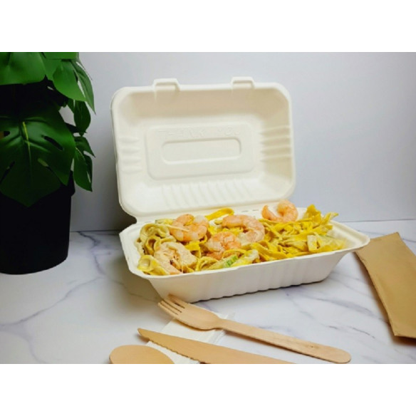 Porta Comida Compostable sin Division  | Frutaplas| Envases biodegradables