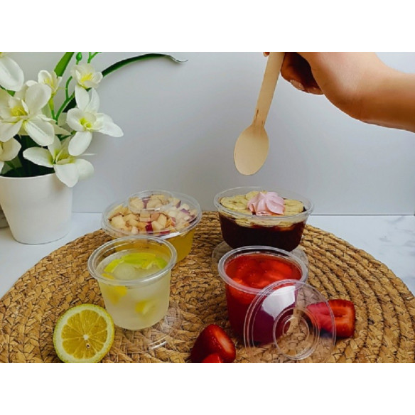 Vaso para postre Rumba con tapa 8oz (1x500u)