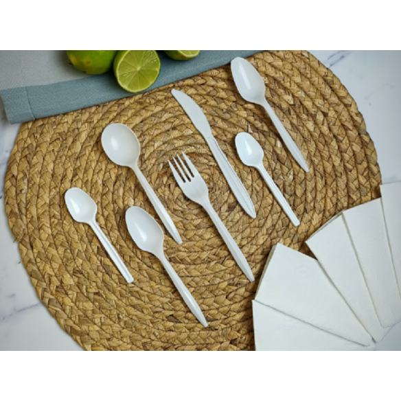 Cuchara Blanca de Te | Frutaplas | Cubiertos De Plastico