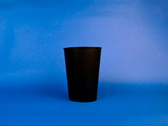 Vaso Reutilizable 380cc Negro | Frutaplas | Reutilizables