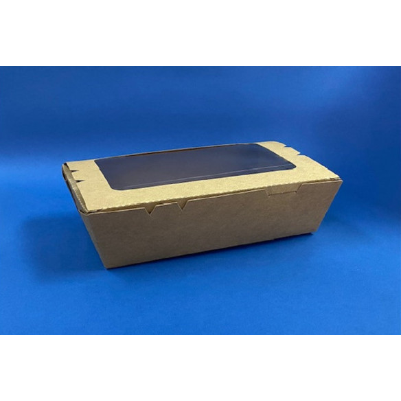 Caja Kraft con Ventana S | Envases Desechables | Frutaplas