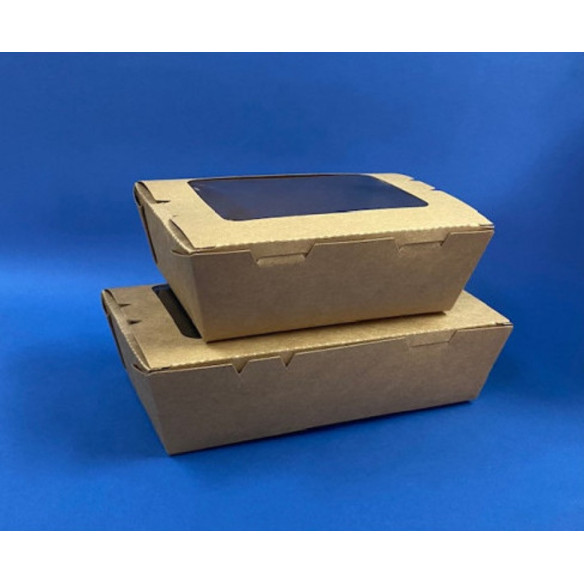 Caja Kraft con Ventana S | Envases Desechables | Frutaplas