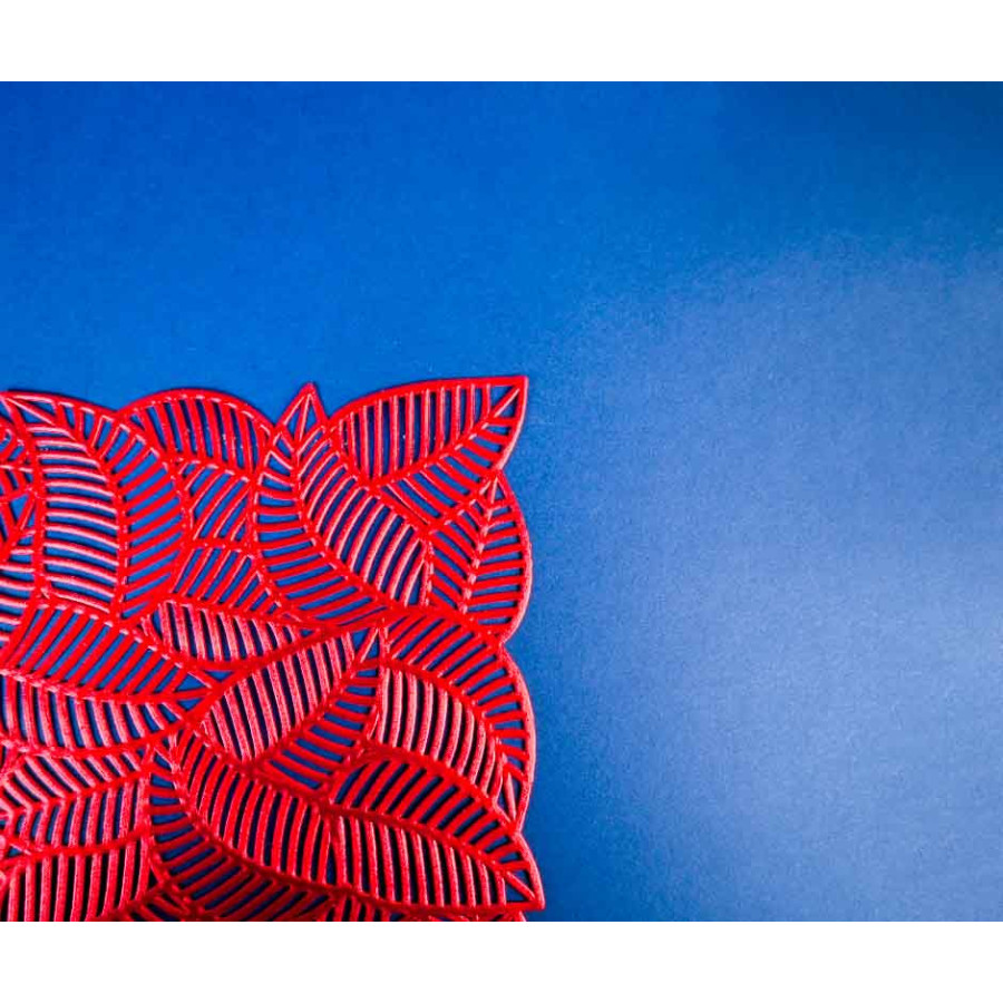 Individual Plástico Reutilizable Rojo Metalizado diseño (1x12u)