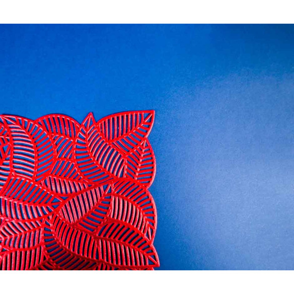 Individual Plástico Reutilizable Rojo Metalizado diseño (1x12u)