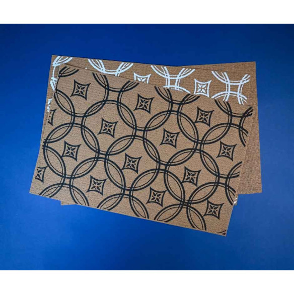 Individual Plástico Reutilizable Kraft Diseño Negro (1x12u)