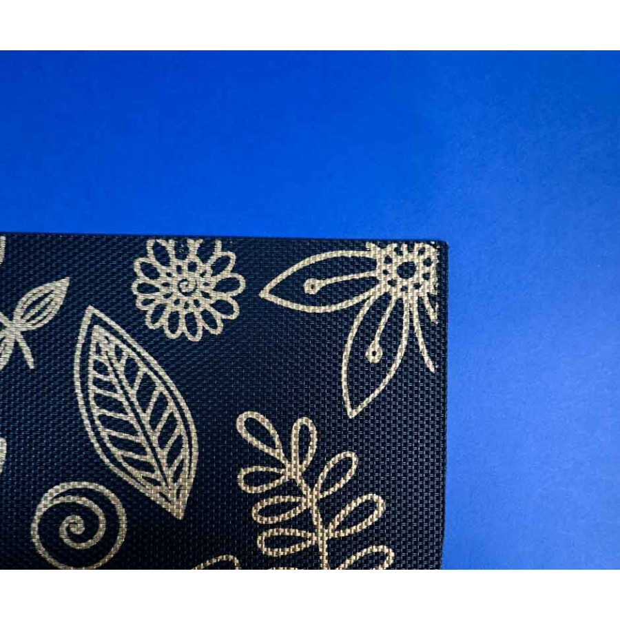 Individual Plástico Reutilizable Negro Con hojas Diseño (1x12u)