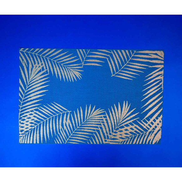 Individual Plástico Reutilizable Turquesa con Palmeras Diseño (1x12u)