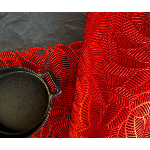 Individual Plástico Reutilizable Rojo Metalizado diseño (1x12u)