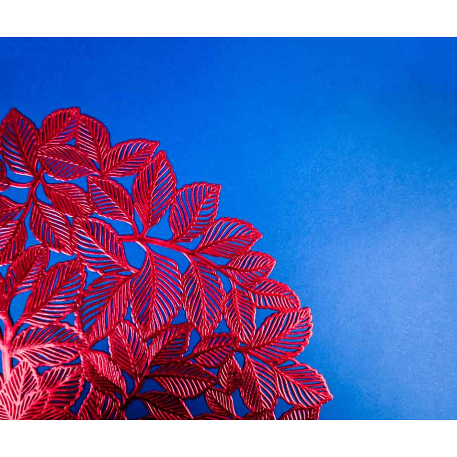 Individual Plástico Reutilizable Redondo Rojo (1x12u)