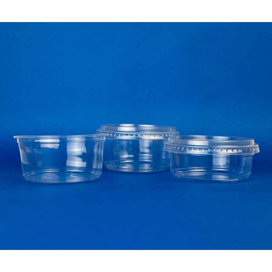 Pote Compostable Transparente  con Tapa 12Oz  | Frutaplas Pote Compostable