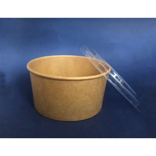 Pote Kraft 1000 con Tapa | Frutaplas | Potes y Pocillos desechables