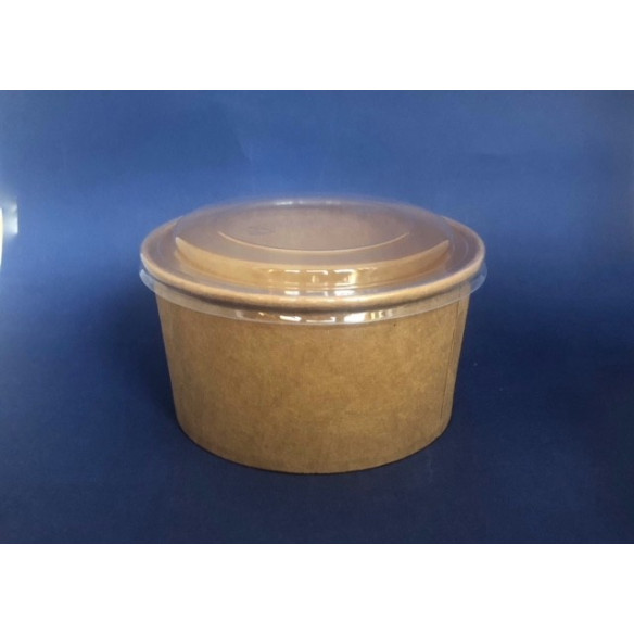 Pote Kraft 1000 con Tapa | Frutaplas | Potes y Pocillos desechables