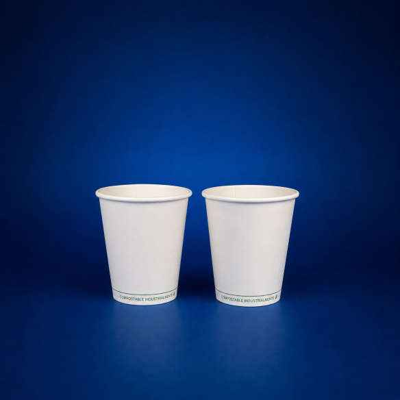 Vaso Papel Compostable PLA 8 Oz | Frutaplas | Compostable y Biodegradable