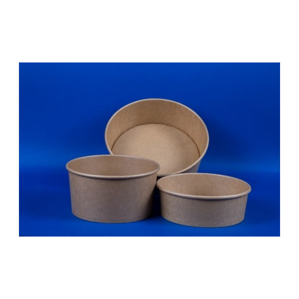 Pote Kraft 1000 con Tapa | Frutaplas | Potes y Pocillos desechables